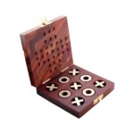 Ortus Arts Wooden Tic ac Toe& Solitaire Board Game