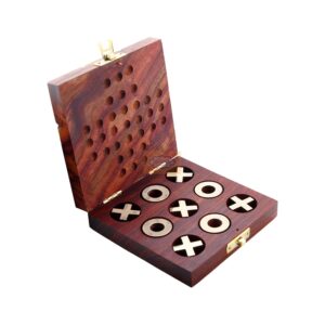 Ortus Arts Wooden Tic ac Toe& Solitaire Board Game