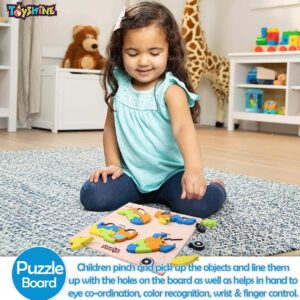 Toyshine Kid 4 In 1 Wooden Pick And Fix Vehicle Puzzle