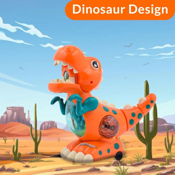 WISHKEY Plastic Bump and Go Dinosaur Toy for Kids