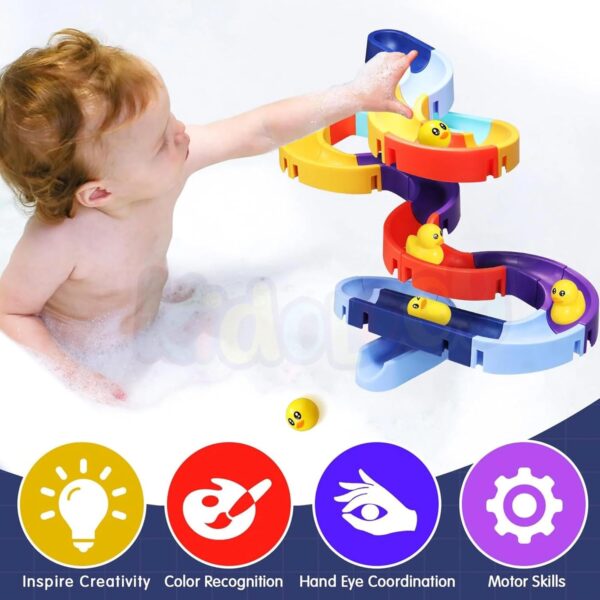 Kidology Small Duck Slide Track Bath Toys for Toddlers