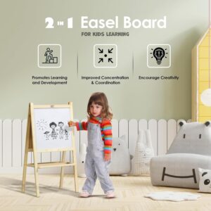 Happy Bear 2 in 1 Wooden White Dry Erase Easel Board