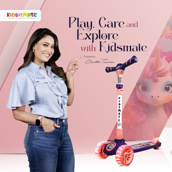 Kidsmate Spartan Kick Scooter with Broad PU LED Wheels