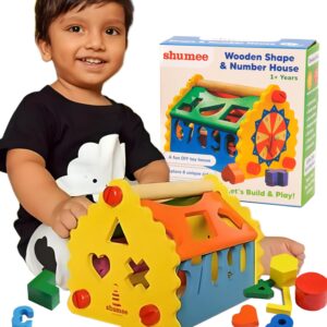 shumee 6 in 1 Wooden Shape Sorter Activity Toy