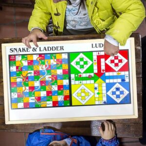 VGRASSP 24 Inch Large 3 in 1 Sling Puck, Ludo, Snake & Ladder Game Toy for Kids