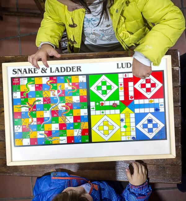 VGRASSP 24 Inch Large 3 in 1 Sling Puck, Ludo, Snake & Ladder Game Toy for Kids