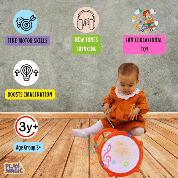 PlayMagic 3D Flash Drum Toy with Flash Light & Music