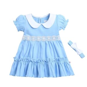 BUMZEE Girl's Cotton Fit and Flare Knee-Length Dress