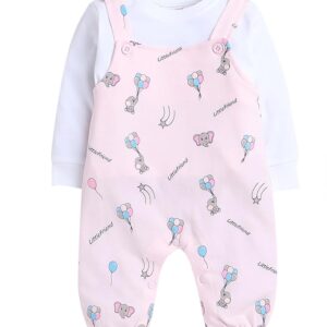 Baby Girls Full Sleeves Dungaree Set