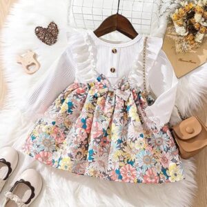 Floral Printed kitkat Baby Frock