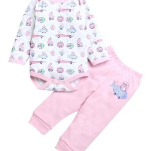 Full Sleeves Cotton Bodysuit & Pyjama Set