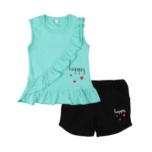 Girl's Cotton Top & Shorts/hot Pants