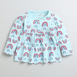 Girls Full Sleeves Cotton Knee Length Casual Frock
