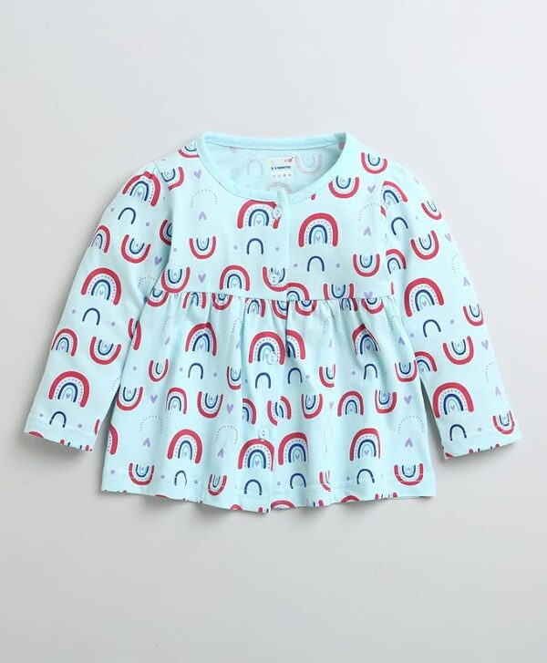 Girls Full Sleeves Cotton Knee Length Casual Frock