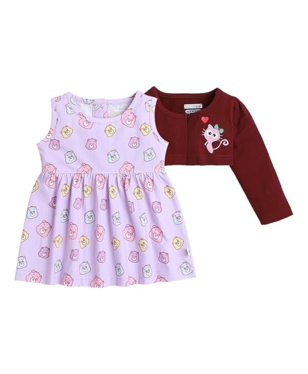 Girls Full Sleeves Frock with Shrug