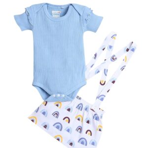 Girls Half Sleeves Bodysuit & Skirt Set