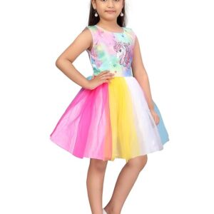 Girl's Net Fit and Flare Knee-Length Dress
