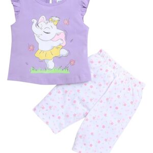 Girls Sleeveless T-Shirt & Capri Set