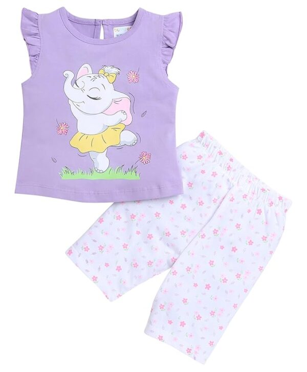 Girls Sleeveless T-Shirt & Capri Set