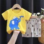 Half Sleeve Fun Cartoon Print Cute Tshirt And Shorts