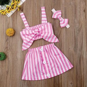 Rayon Skirt and Top with Hair Band for Kids