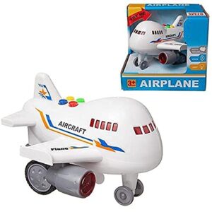 IndusBay® 6 Inches Friction Powered Light Sound Aeroplane Airbus Toy