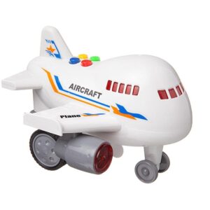 IndusBay® Friction Inertia Powered Light Sound Aeroplane Airbus Toy