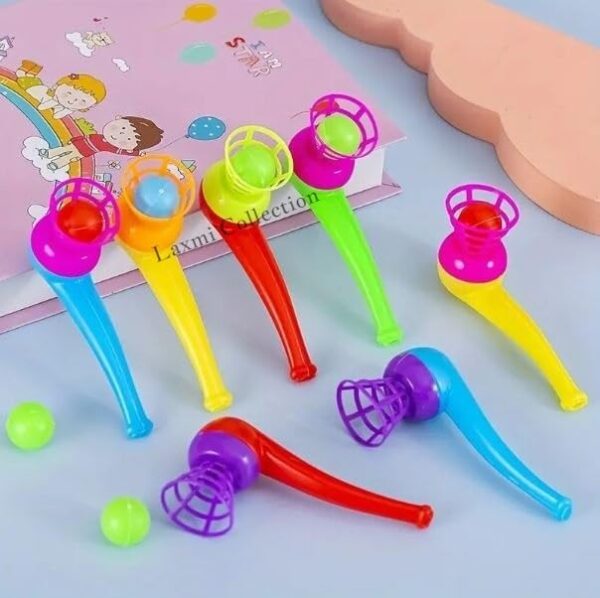 6 PCS Floating Blow Pipe Magic Creative Blowing Ball Toy