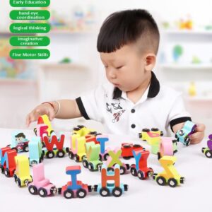 HIGH TRUSTED® Stylish 26 Alphabets Wooden Magnetic Train Toys