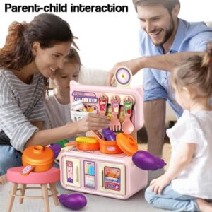 Amitasha Kitchen Playset with Realistic Pretend Play Food Replica Cooking Accessories