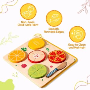 Cots and Cuddles Wooden Fruit Cutting Toy for Kids