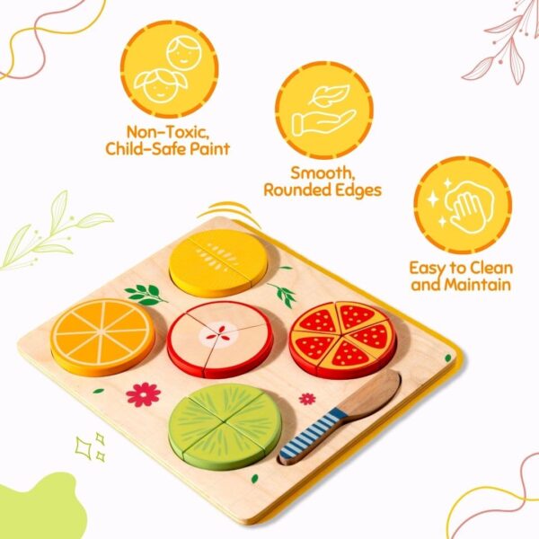 Cots and Cuddles Wooden Fruit Cutting Toy for Kids