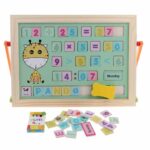 MYADDICTION Kids Double Sided Wooden Assembly Learning Painting Board