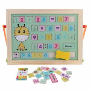 MYADDICTION Kids Double Sided Wooden Assembly Learning Painting Board