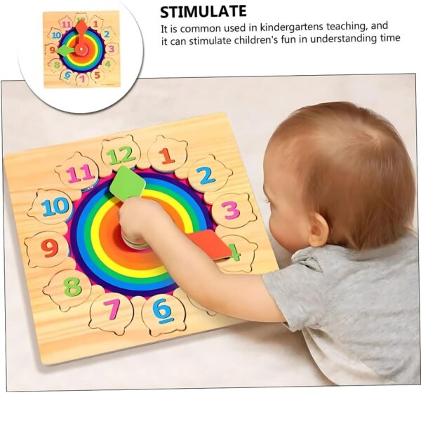 PLUSPOINT Wooden Clock Learning Puzzle for Kids