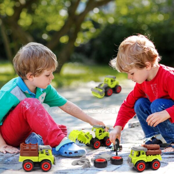 Farm Vehicles With Screw Driver Foldable Diy Truck Toy