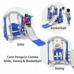 Amazon Brand - Solimo 3-in-1 Penguin Slide & Swing