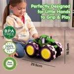 MOROVIK Tractor Toy – Friction-Powered Agricultural Truck with Flashing LED Wheels