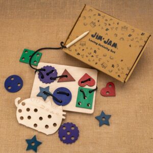 Jim N Jam Lacing Activity Set with Wooden Needle