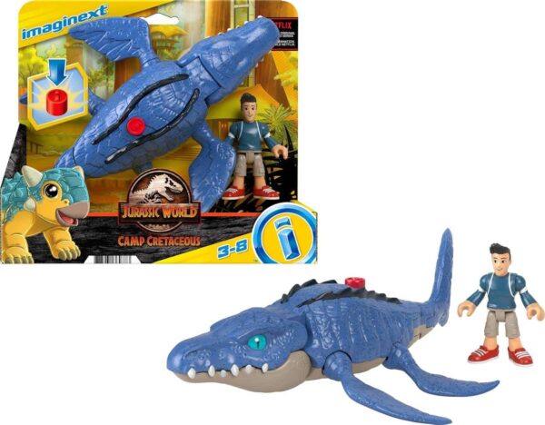 Fisher-Price Imaginext Jurassic Cretaceous Mosasaurus Dinosaur & Kenji figure set