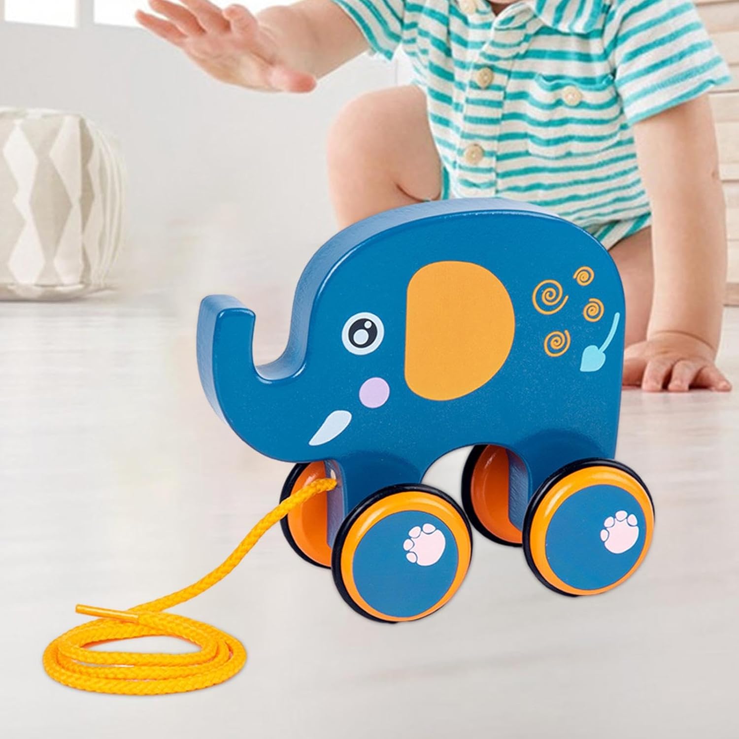 Creations Wooden Pull Along Toy Elephant