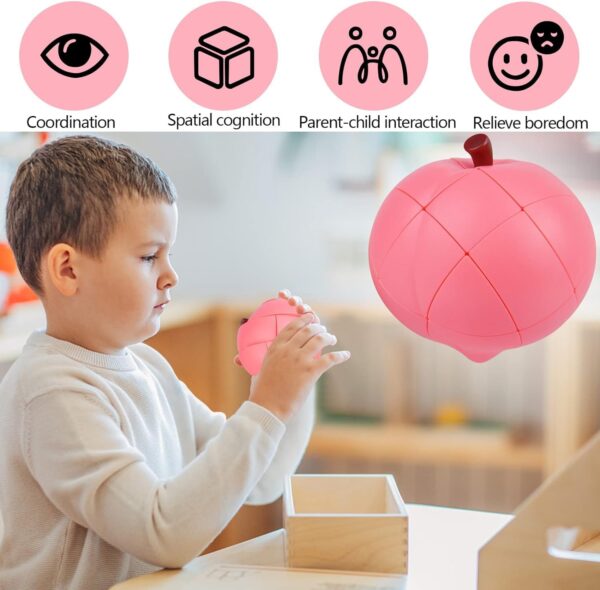 Kiditos 3x3 Peach Fruit Cube Puzzle Realistic Fruit Shape Toy