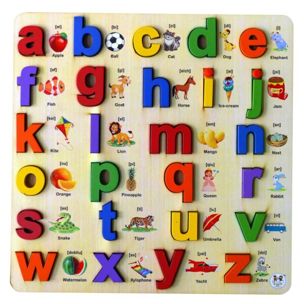 3D Wooden Alphabets - Small Letter - Montessori Puzzle Board for Kids