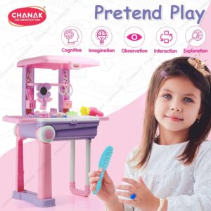 Chanak Beauty Set Suitcase On Wheel, Ultimate Makeup Kit for Girls