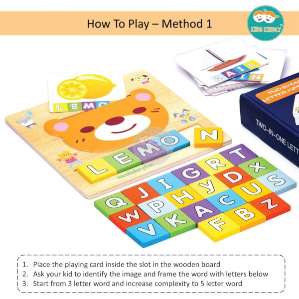 Wooden 2 in 1 Letter Matching Puzzle for Kids