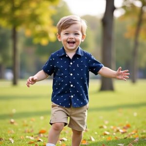 Animal Print Button-Down Shirt with Short