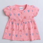 BUMZEE Girls Half Sleeves Cotton Mini Frock