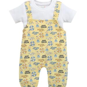 Baby Boys Cotton Half Sleeves Dungaree Set