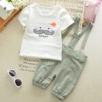 Baby Boy's Cotton T-Shirt With Dungaree Shorts