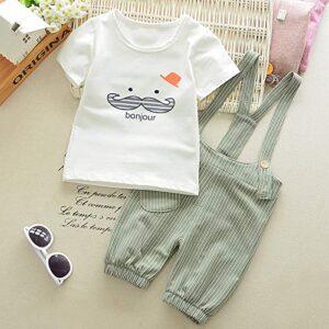 Baby Boy's Cotton T-Shirt With Dungaree Shorts